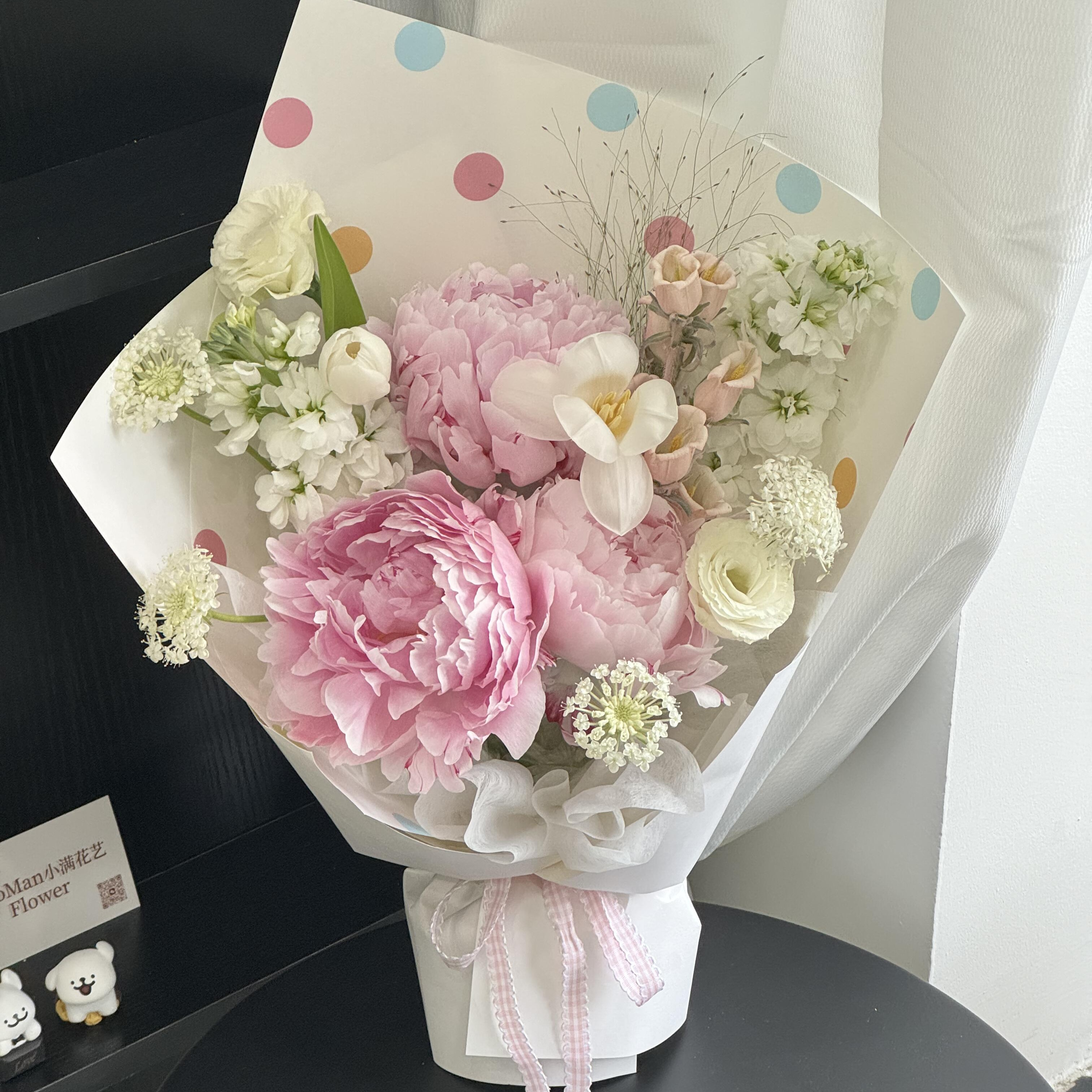 3朵芍药混搭花束母亲节花束