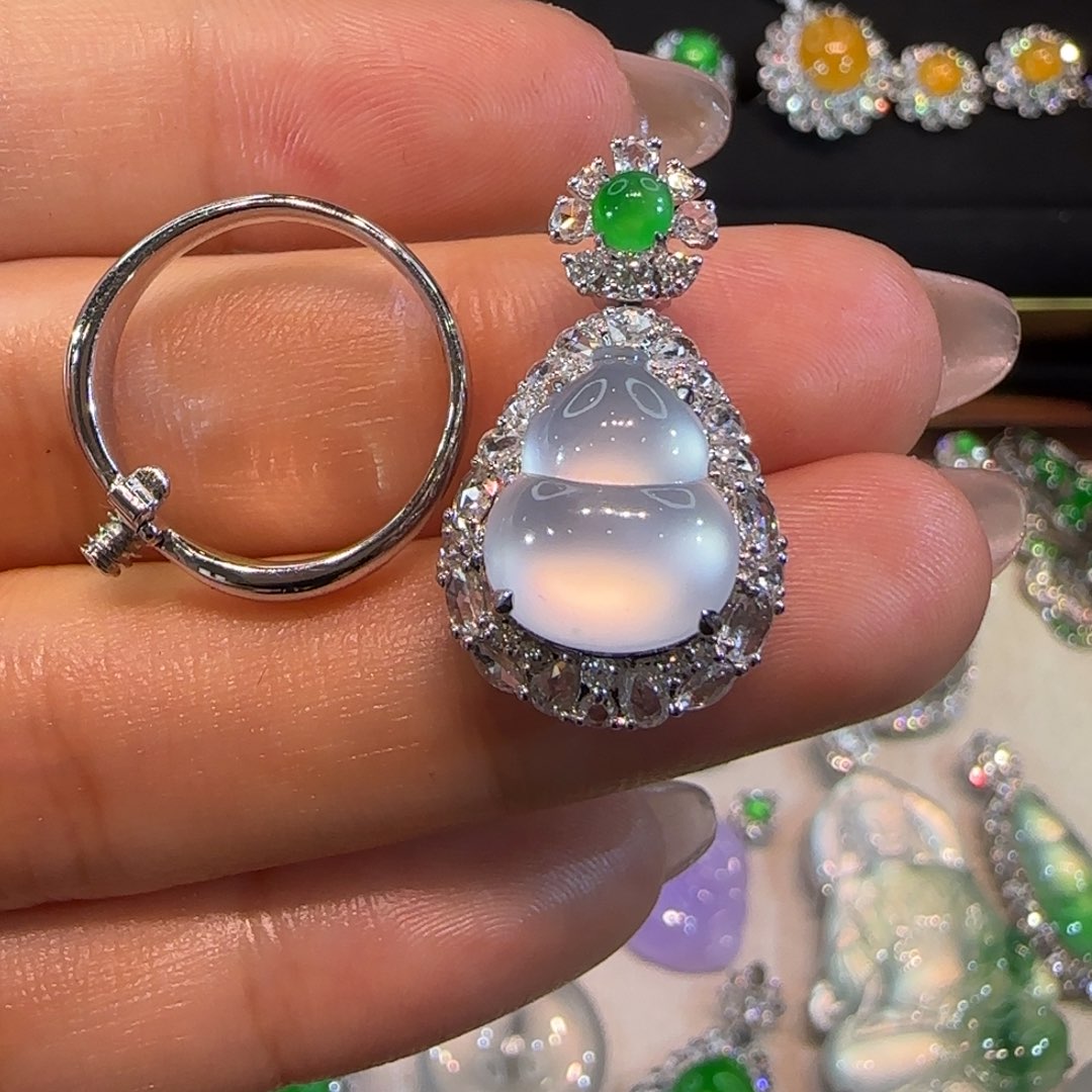 翡翠戒指18K金镶嵌两用款