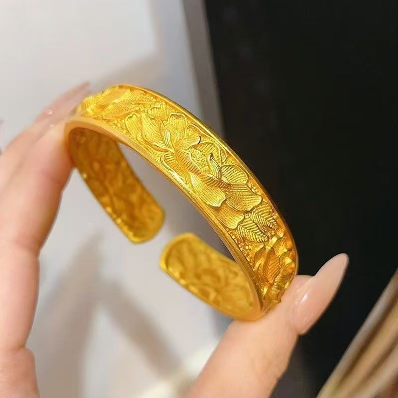  【昕昕专属福利】经典合金开口荷花手镯FR22