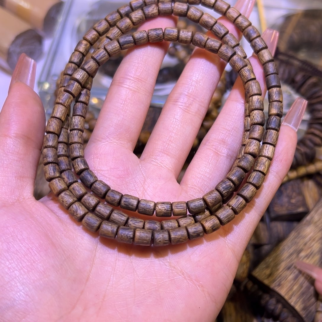 沉香手串盂**客奇楠沉香勺子多圈手串老料12