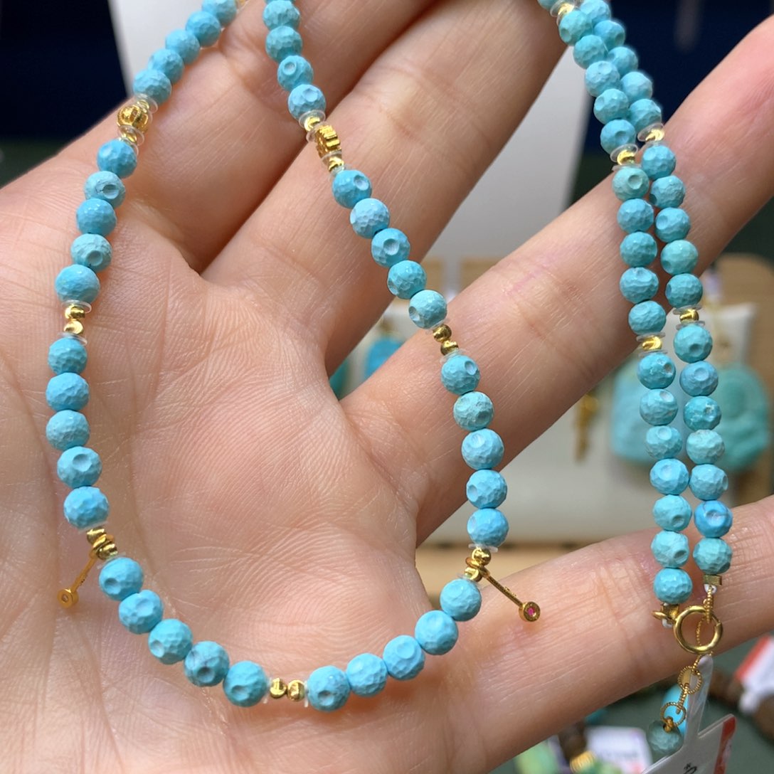 绿松石项链18K金镶嵌