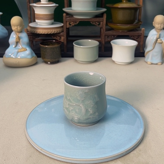 青焱汝瓷玉兰杯微瑕福利