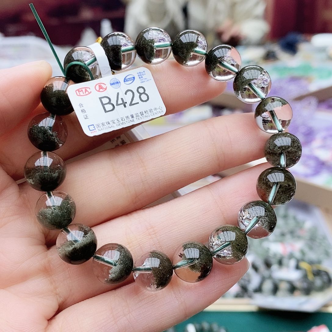 水晶手链未镶嵌B428绿幽灵