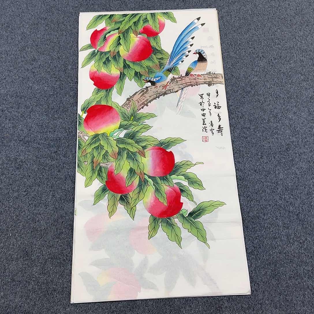 国画尺寸50X100手绘作品 