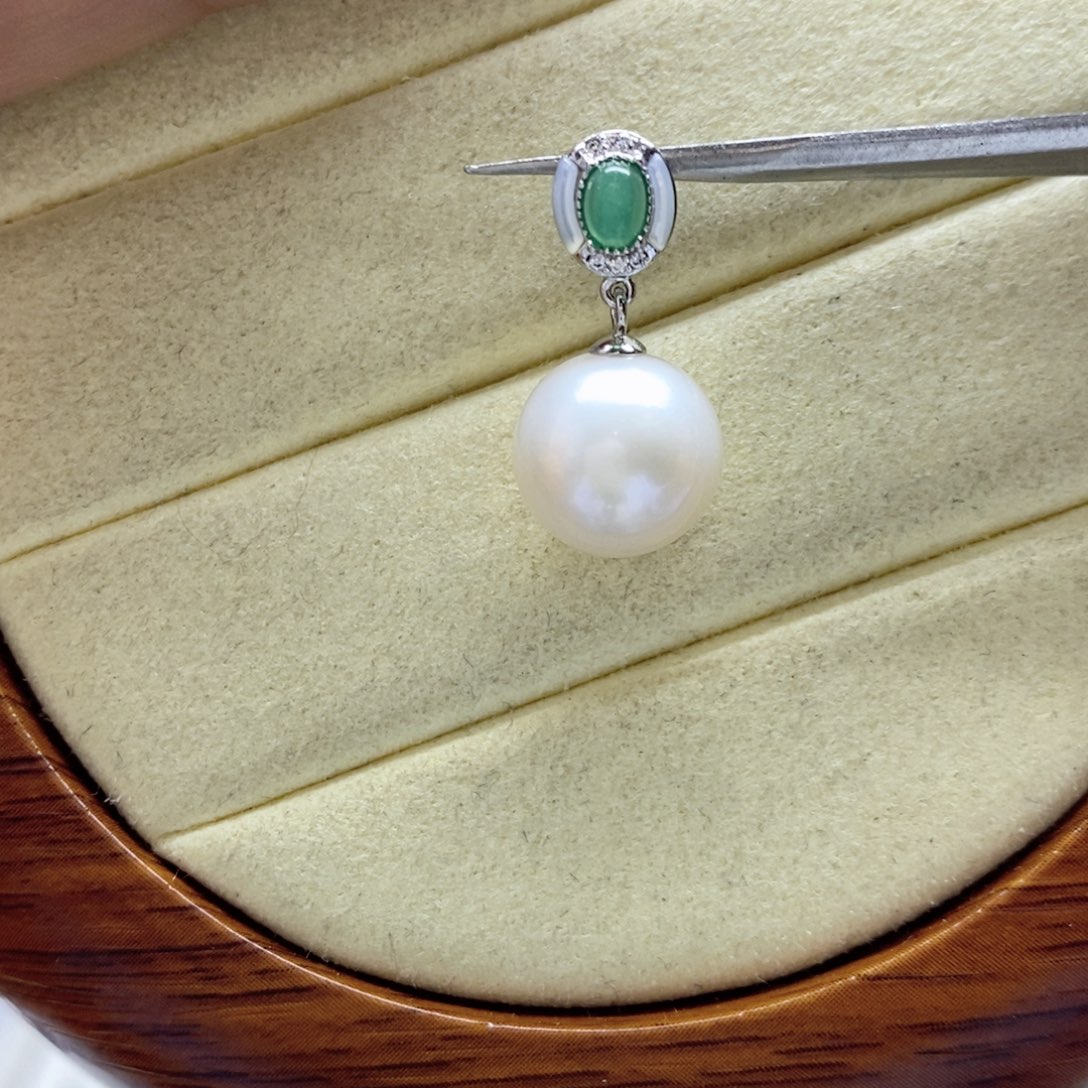 淡水珍珠银S925镶嵌颈饰