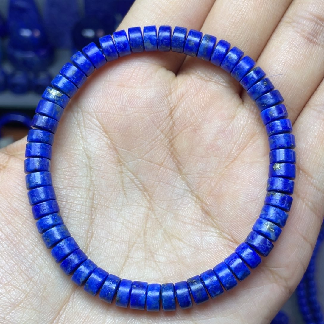 青金石未镶嵌6×3mm直切手串