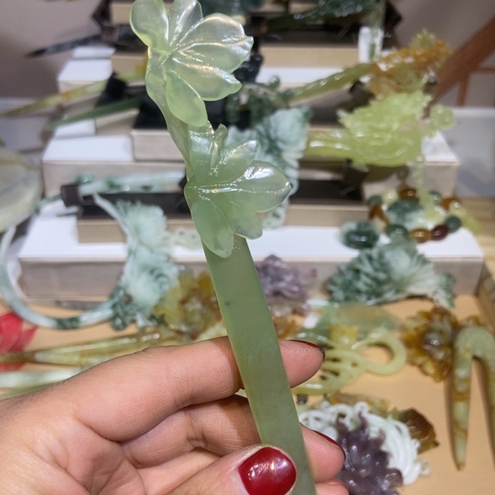 蛇纹石玉发饰未镶嵌