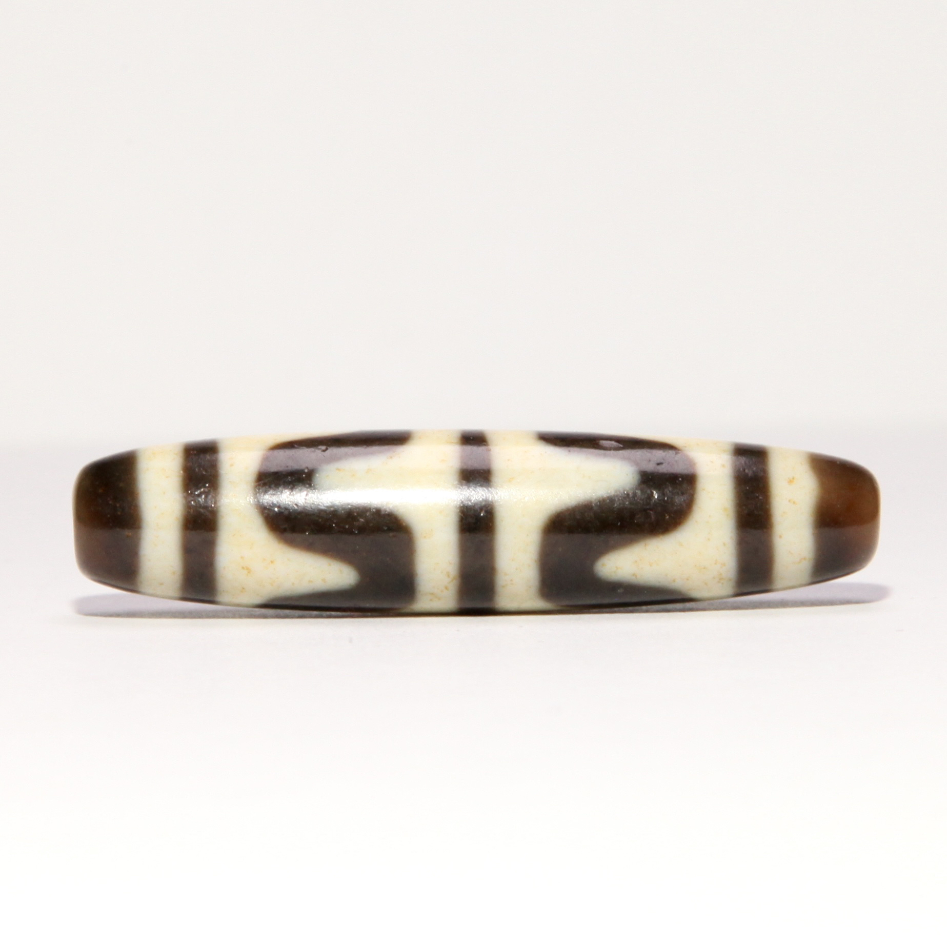 鹏程牙黄纯手工双虎牙天珠47*10.7台珠台湾天珠