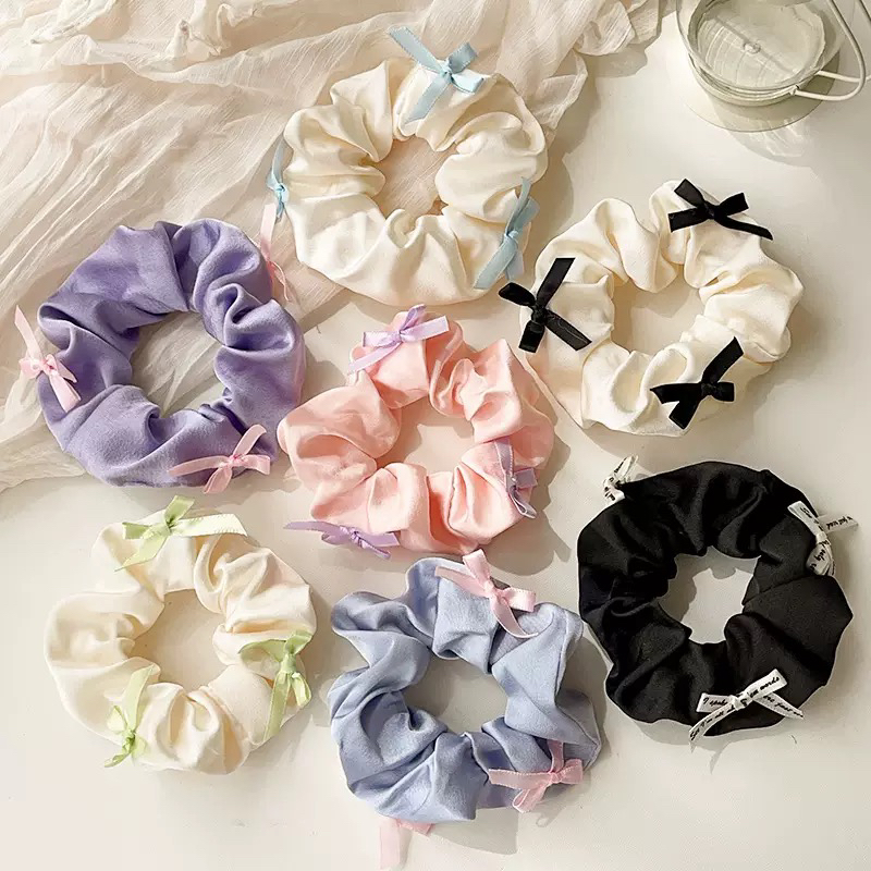 夏季甜美碎花格子大肠发圈头花橡皮筋小清新扎头发少女风头绳发饰