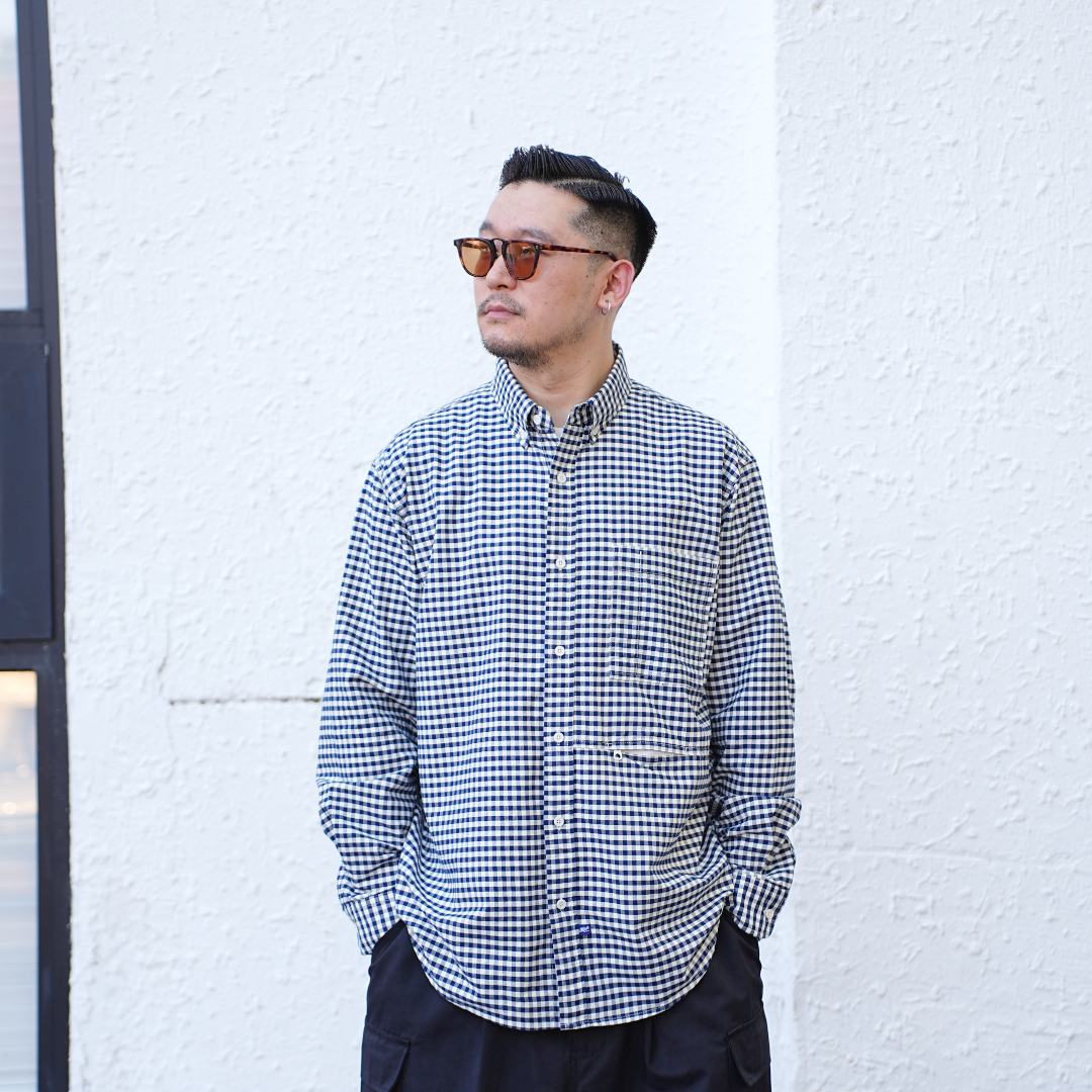 25FW秋季经典复古格纹衬衫港风cityboy休闲通勤工装衬衣