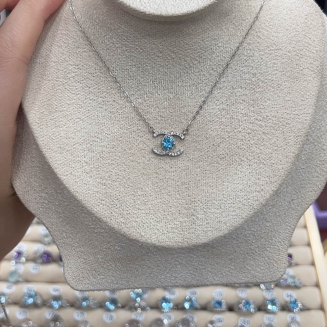 颈饰银S925镶嵌托帕石