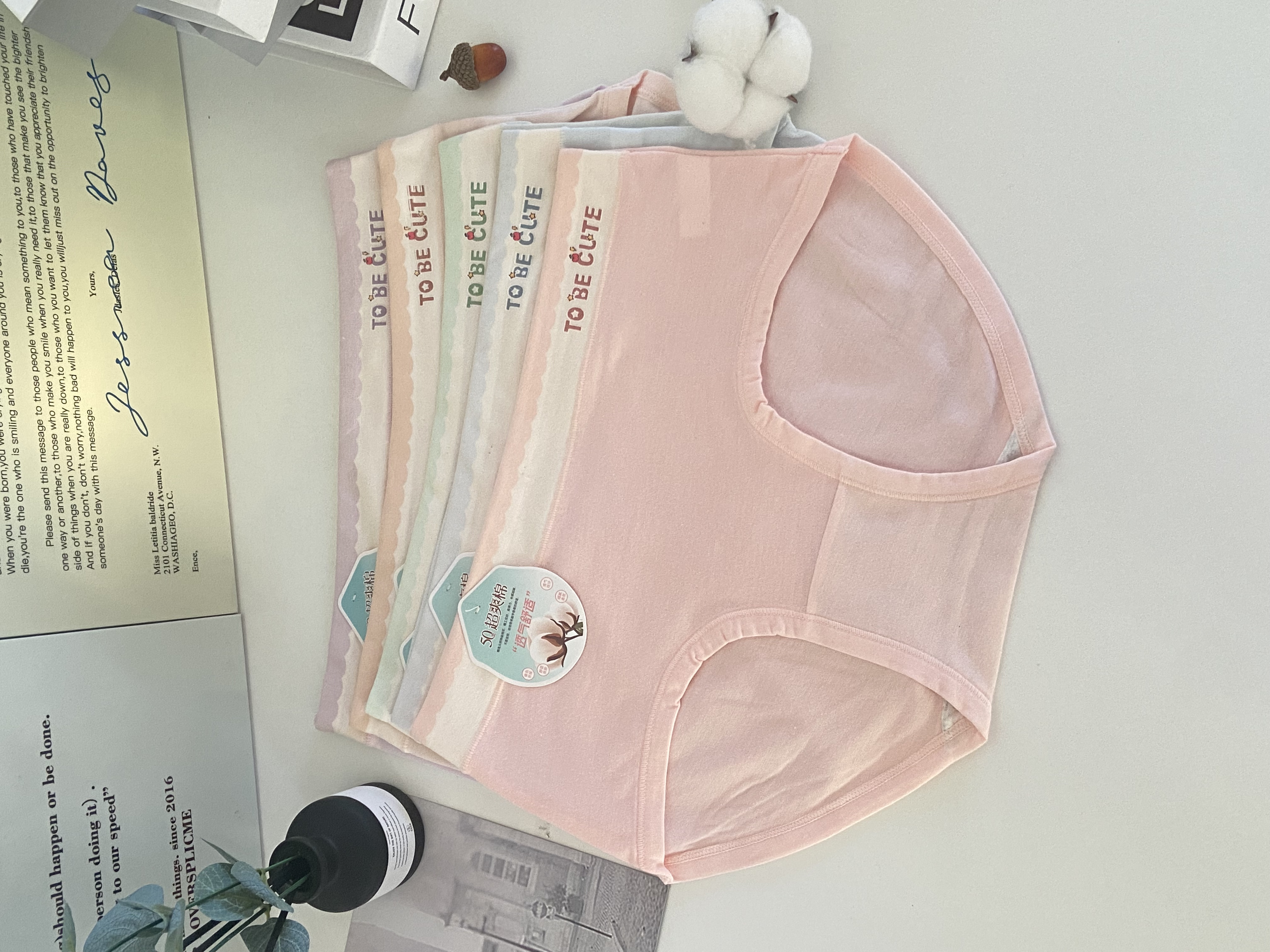 60-180斤女士内裤学生装棉少女简约舒适亲肤透气抗菌底裆三角裤头