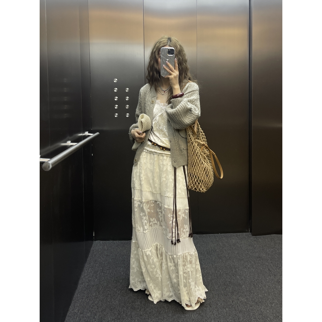 Magic Yous好像奶奶织的马海羊毛大麻花毛开衫