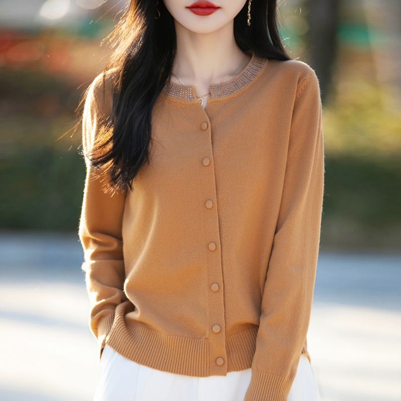 【正品撤柜桑蚕丝羊毛衫】气质~长袖针织开衫新款外套宽松上衣