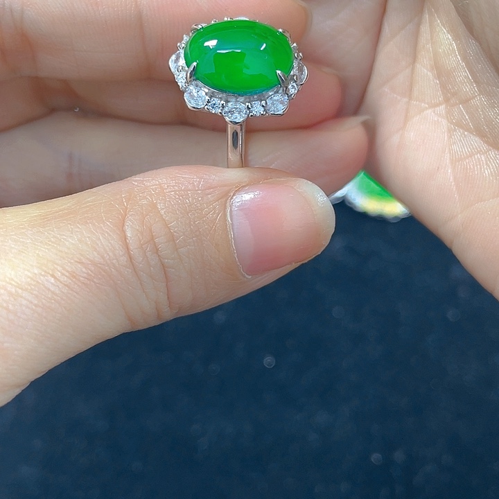 翡翠银S925镶嵌吊坠(不含链)