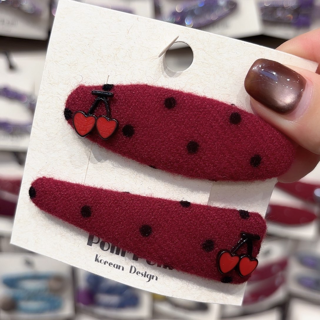 布艺铁合金红色樱桃一对