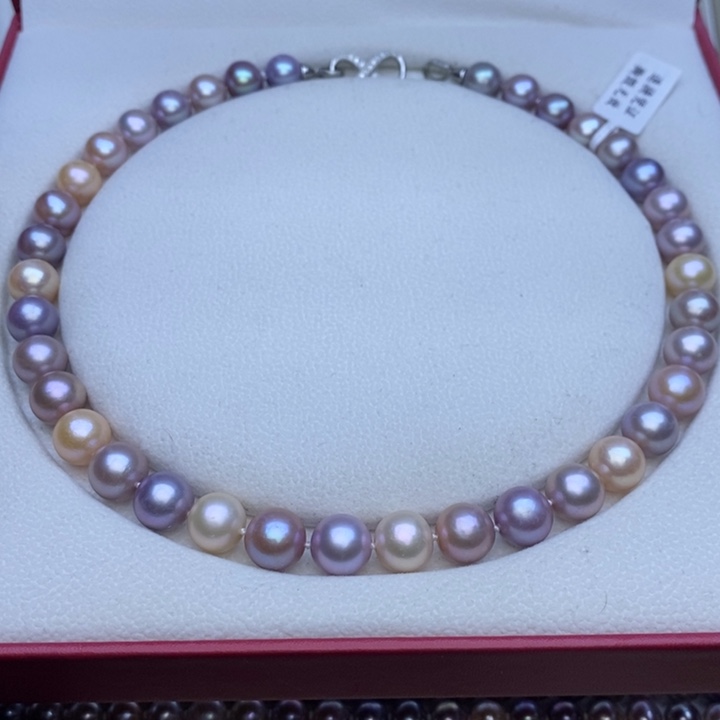 淡水珍珠项链未镶嵌10-11m混彩