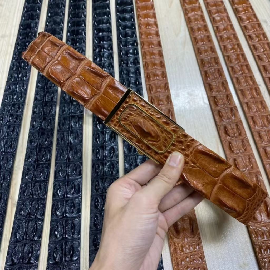 双骨咸水大湾鳄腰带高端进口无拼接鳄鱼皮腰带