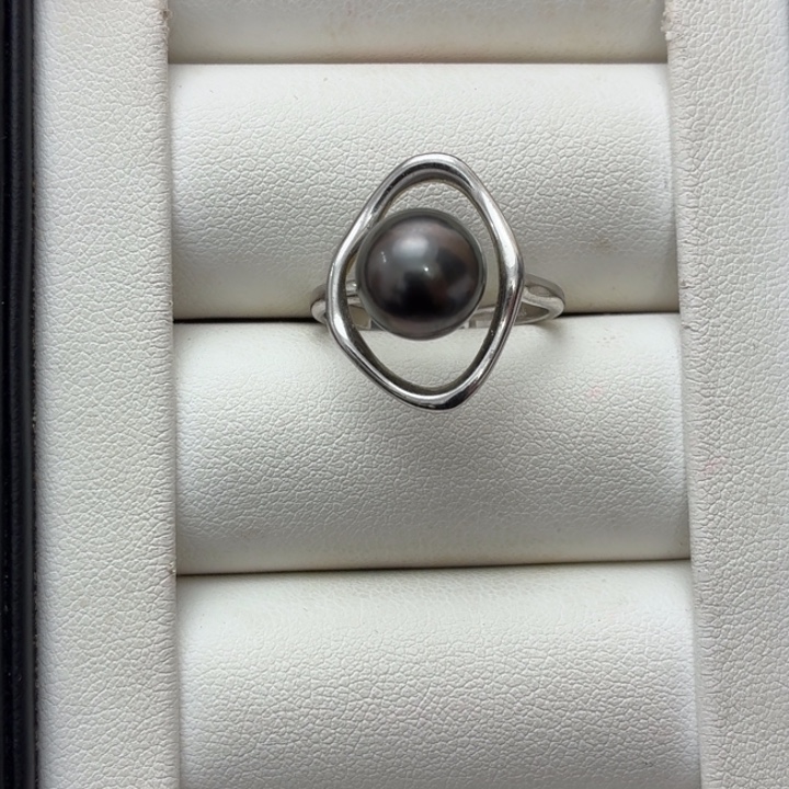银S925镶嵌海水珍珠戒指
