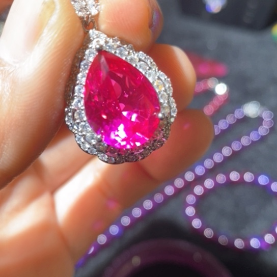 红宝石戒指银S925镶嵌