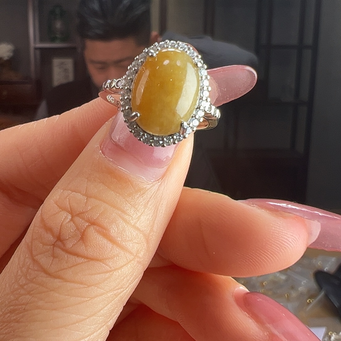 翡翠银S925镶嵌戒指戒指57