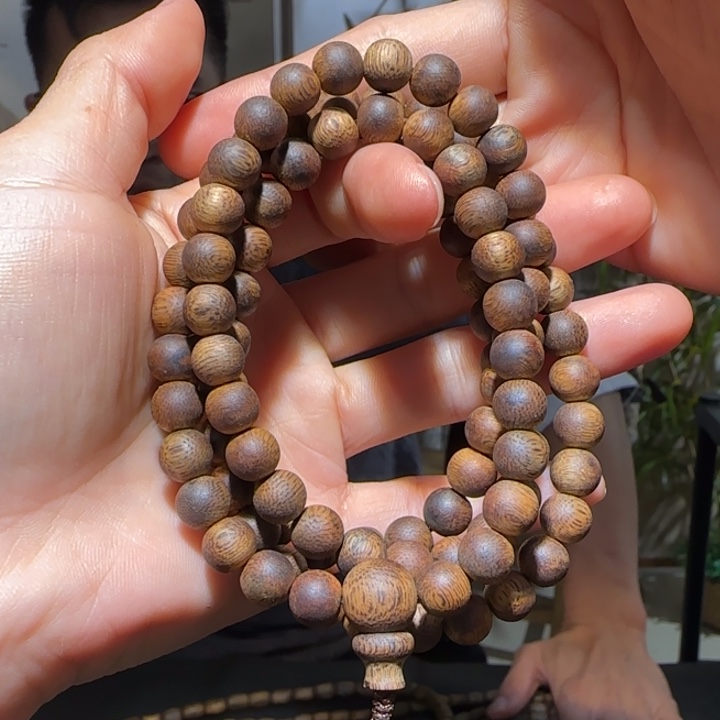 手串沉香海南老白棋08链子27克+