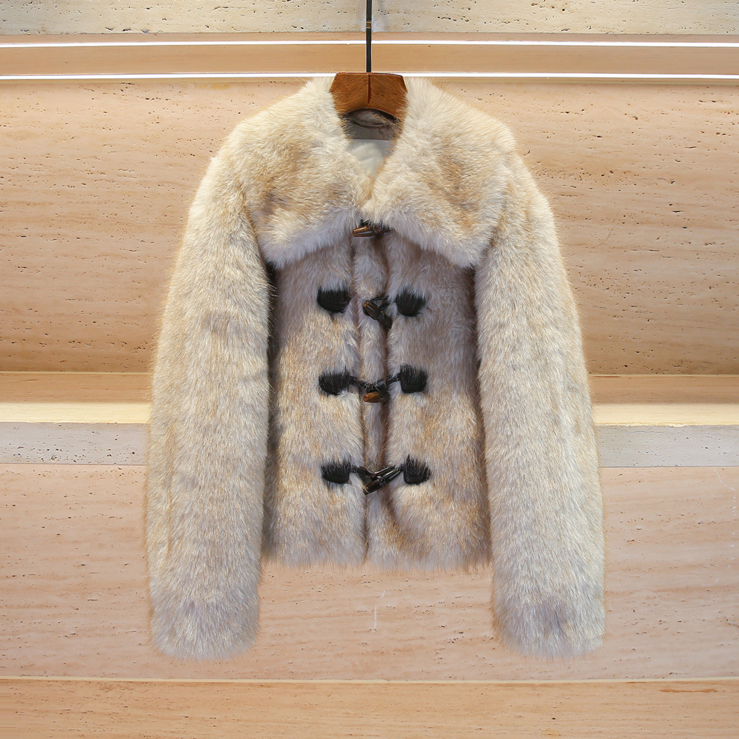 2025秋冬季法式轻奢复古风银渐层牛角扣女装外套AL8866