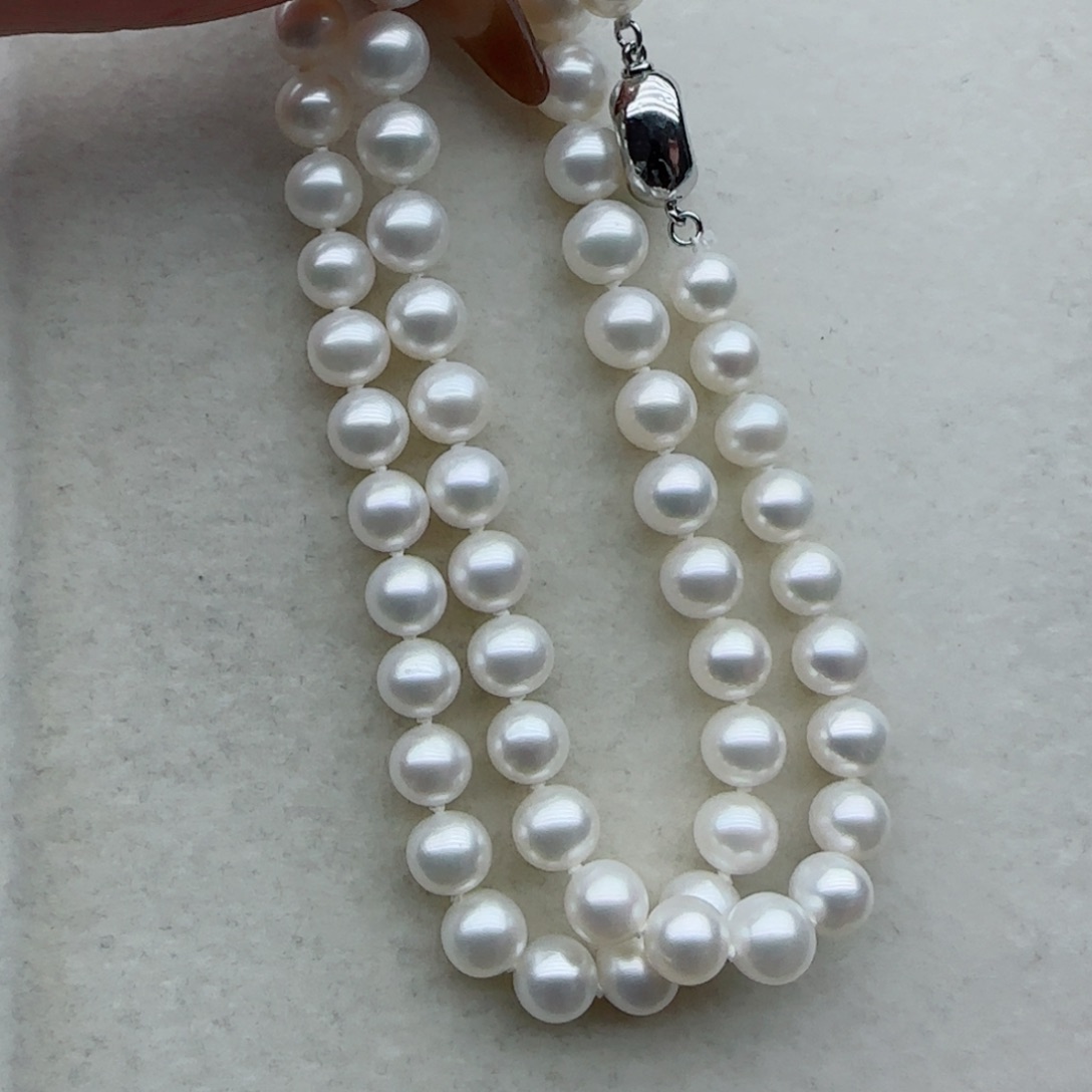 项链138淡水珍珠银S925镶嵌