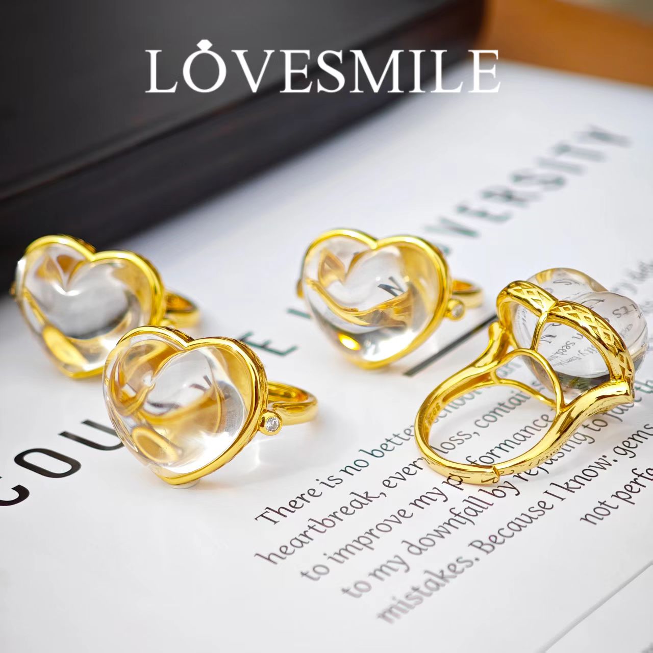 S925银白水晶戒指屁桃立体饱满多样性发货一件