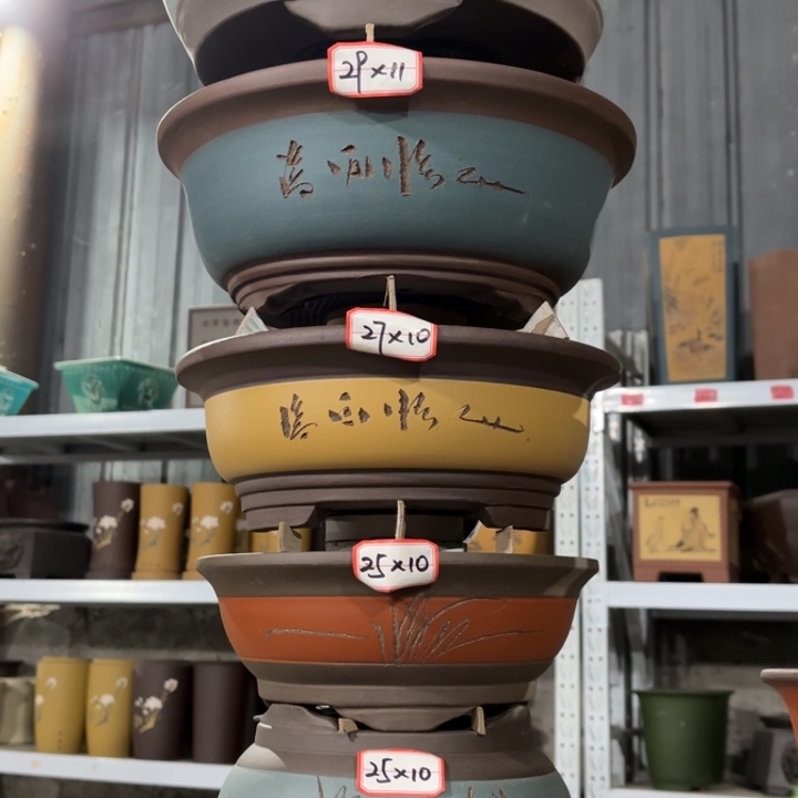 紫砂花盆     100-6。