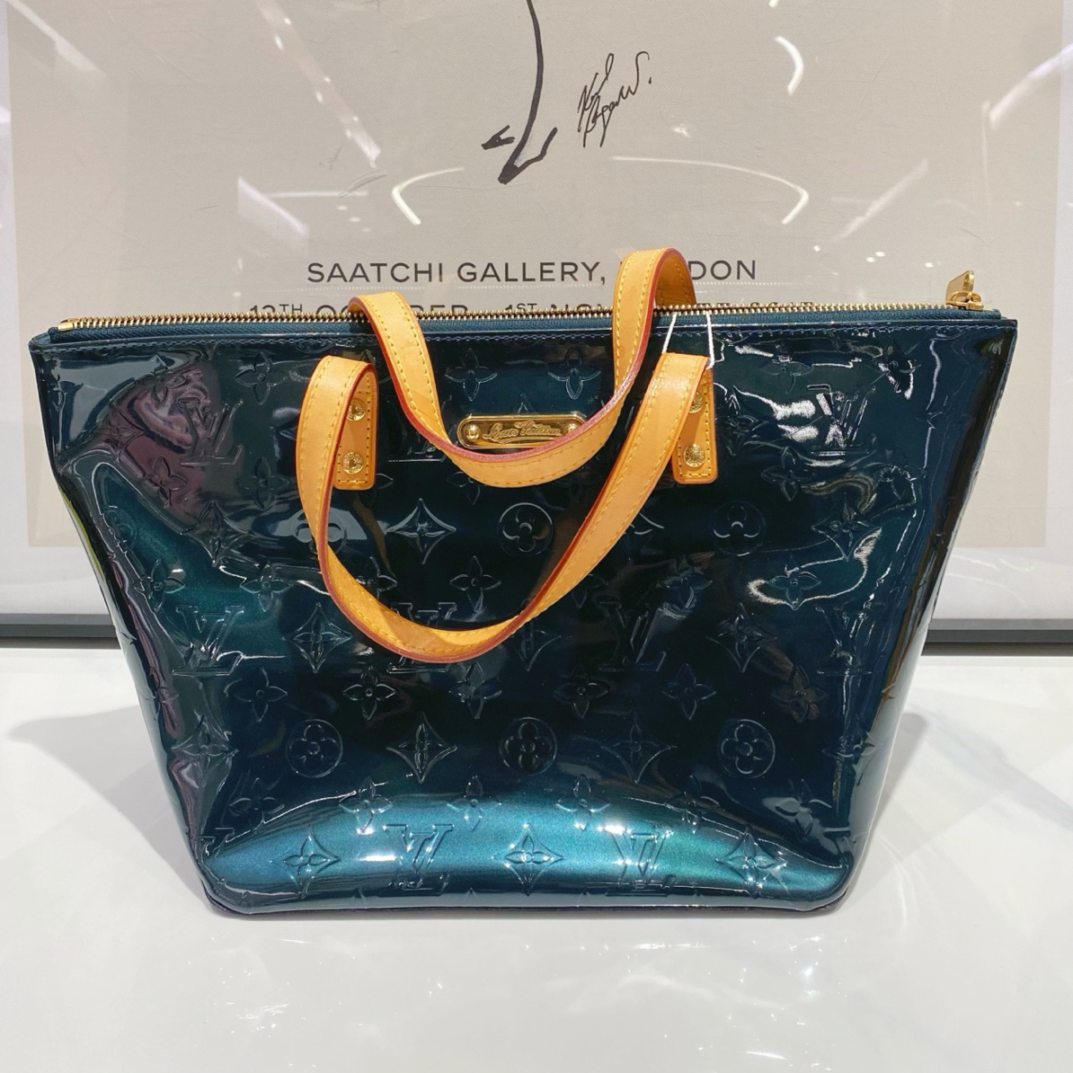 99新 LouisVuitton/路易威登 lv 漆皮托特包（15471）