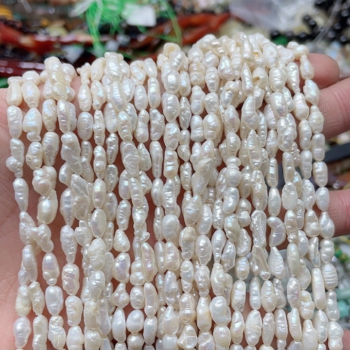 玛瑙/玉髓珠宝半成品合金一条5x8mm巴洛克珍珠