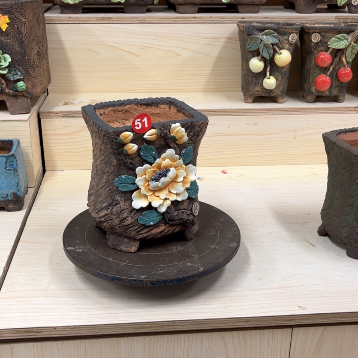 【闪购商品】紫砂花盆51号内口12.5×10.5外高18.5