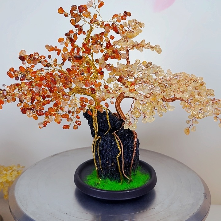 陶瓷黄水晶玛瑙发财树