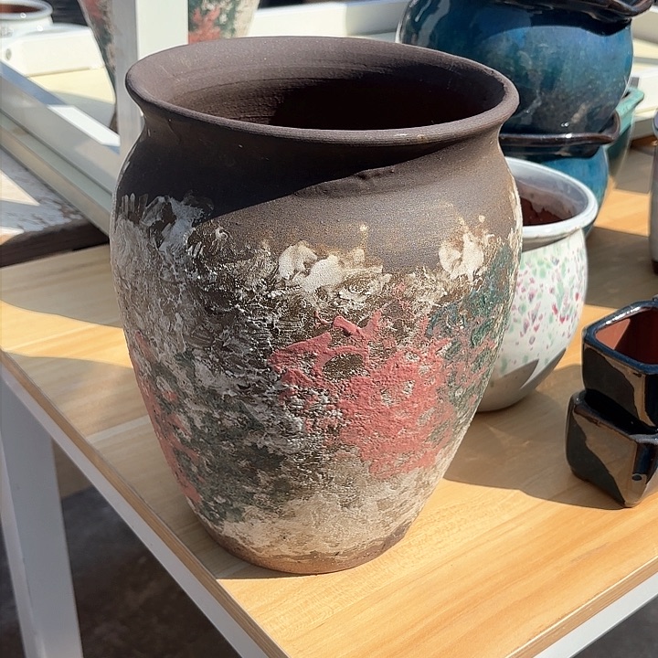 红陶油画口径20高度28