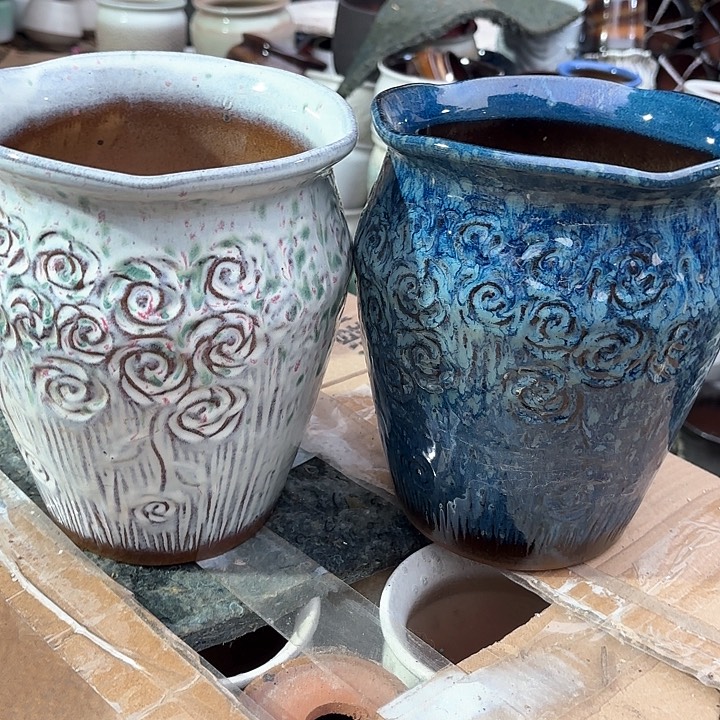 紫砂茶碗玫瑰福利两个口径18高度22