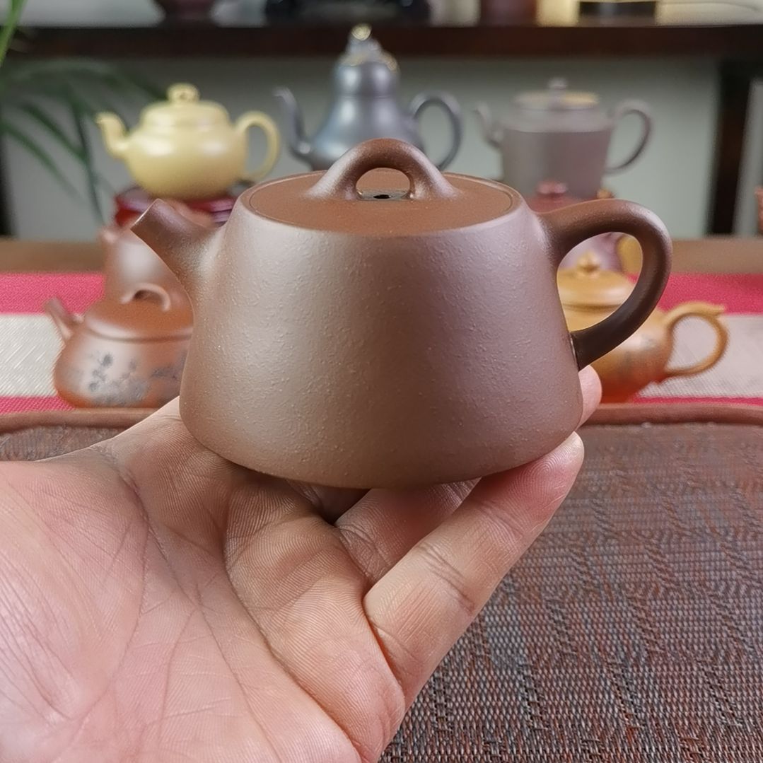 紫砂茶壶紫泥井栏160CC国工孤品