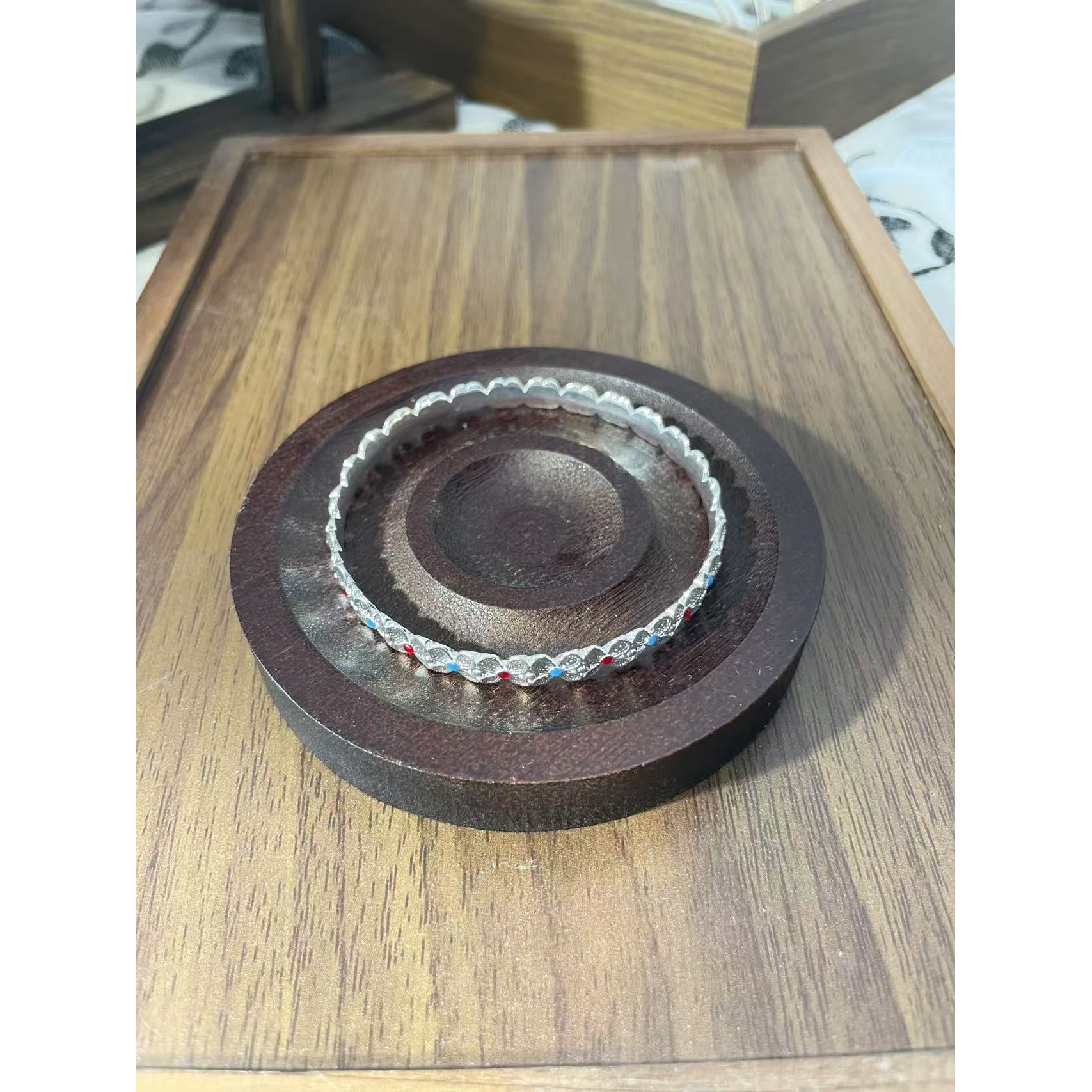 足银银制品 S134 法郎花花手镯 闭口直播间选款时尚百搭精美手镯