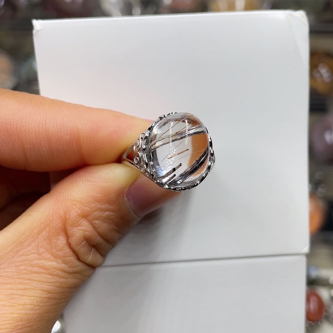 【闪购商品】水晶珠宝半成品银S925镶嵌戒指