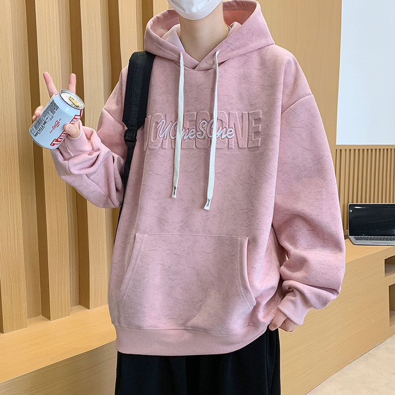 青少年学生秋季新款运动休闲连帽卫衣男生潮流帅气宽松帽衫外套男
