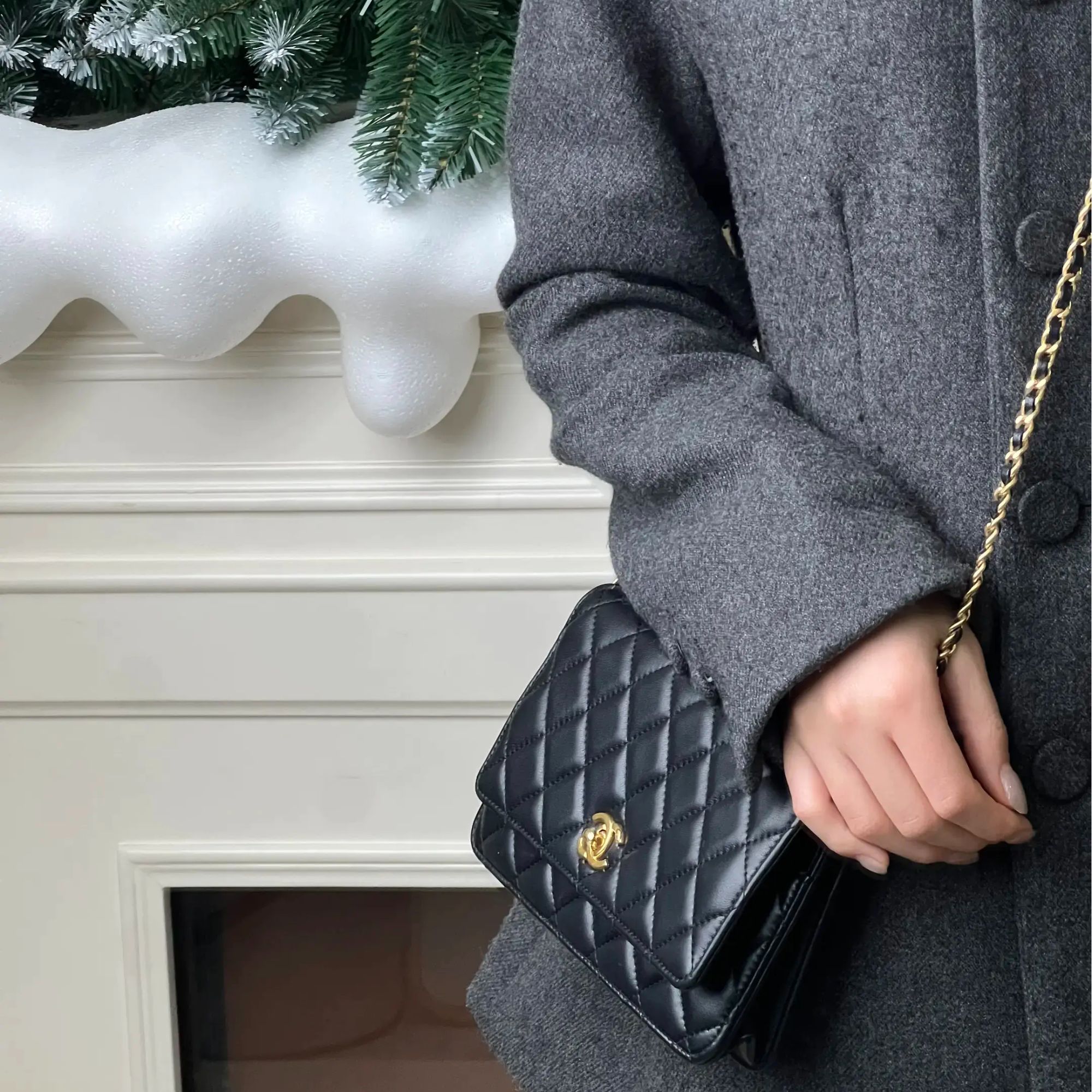 99新 Chanel/香奈儿 金球woc黑金羊单肩包/甄选