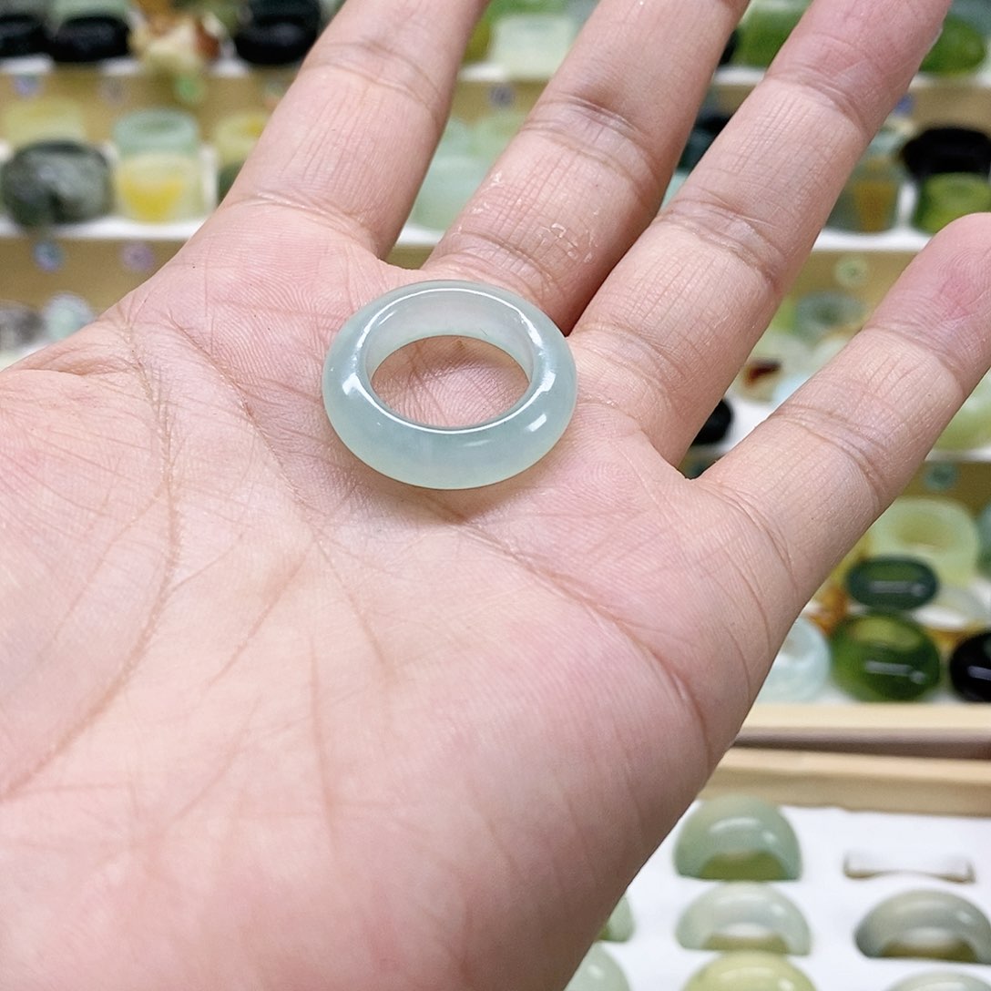岫玉玉石戒指未镶嵌L****.