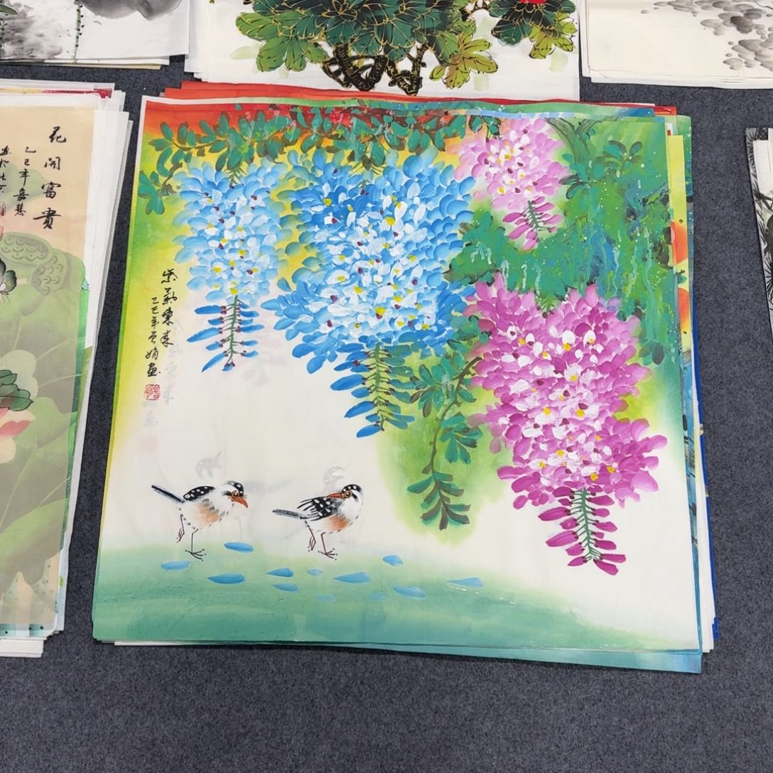 国画68×68紫气东来手绘画画画