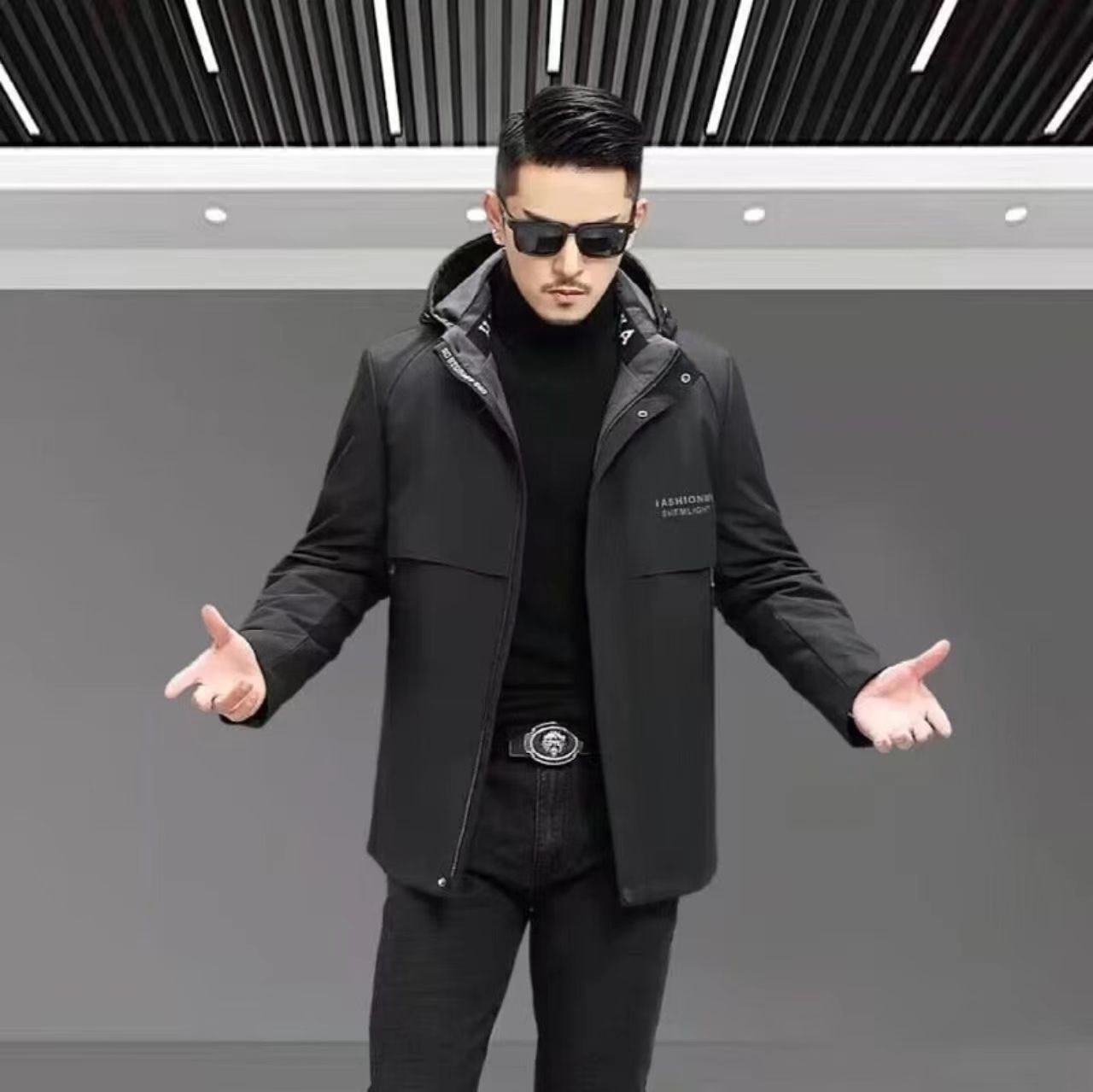 【爆款推荐H】男士短款派克服兔毛内胆新款时尚百搭爆款