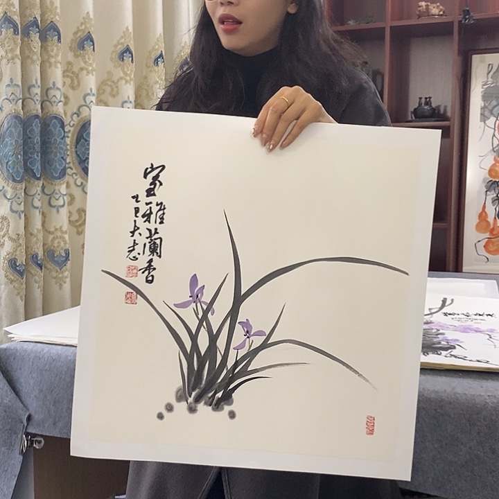 国画纯手绘国画写意作品50*50