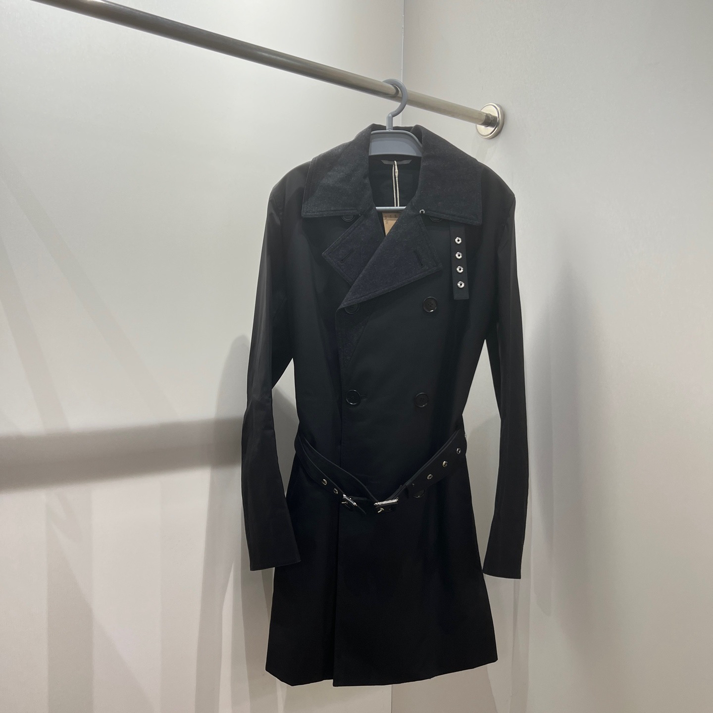 99新 DIOR/迪奥 dec156 双排扣系带风衣外套 44码 聚酯纤维