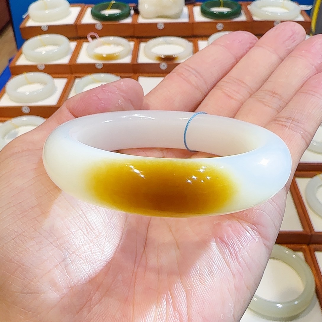 和田玉未镶嵌手镯且末传承级金红糖56 57 58