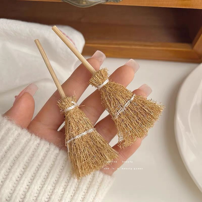 搞怪创意仿真扫把鸭嘴夹少女童可爱侧边刘海头发夹子网红发卡头饰
