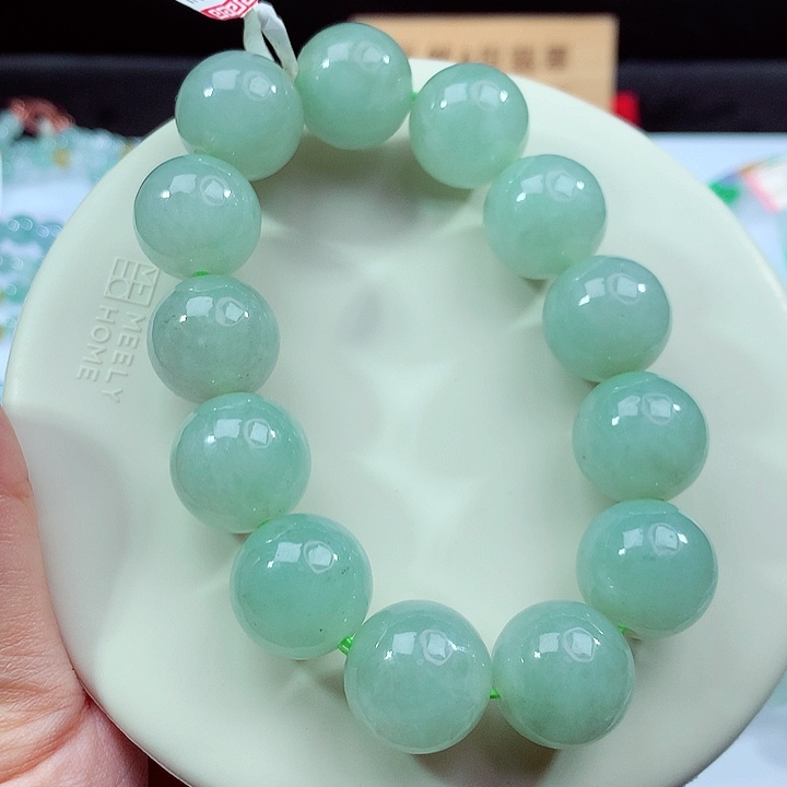 蓝***果手链翡翠未镶嵌卡16.5