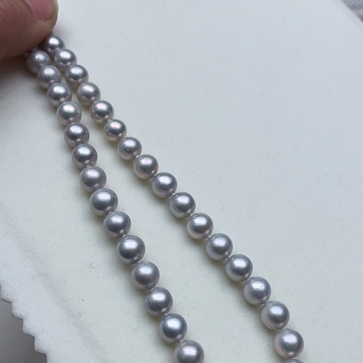 淡水珍珠颈饰未镶嵌卡7➕高品极光高级灰澳绿➕金属光